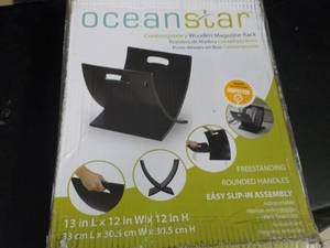 lot 98 image: Ocean Star Wooden Magazine Rack...