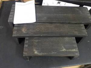 lot 168 image: Set of 3 Solid Wood Floating Shelve...