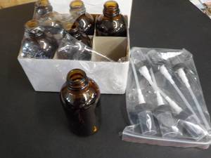 lot 225 image: 6 Empty Bottles with Pump Tops new...