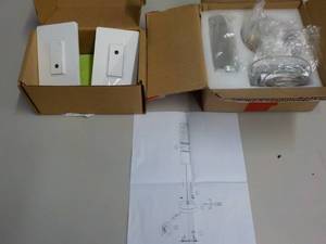 lot 314 image: Light Fixture and 2 Light Switches...
