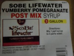 lot 485 image: 3 Gallon Sobe Lifewater Yumberry Po...