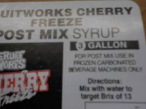 lot 486 image: Fruitworks Cherry Freeze Post Mix S...