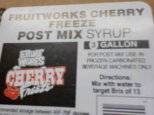 lot 487 image: Fruitworks Cherry Freeze Post Mix S...