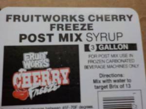 lot 489 image: Fruitworks Cherry Freeze Post Mix S...