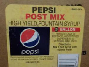lot 491 image: 5 Gallon Pepsi Post Mix High Yield ...