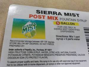 lot 496 image: 5 Gallon Sierra Mist Post Mix Fount...