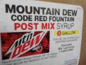 lot 498 image: 3 Gallon Mountain Dew Code Red Foun...