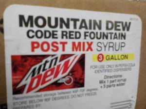 lot 500 image: 3 Gallon Mountain Dew Code Red Foun...
