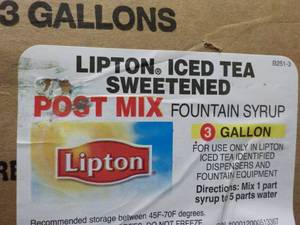 lot 503 image: 3 Gallon Lipton Iced Tea Sweetened ...
