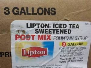 lot 504 image: 3 Gallon Lipton Iced Tea Sweetened ...