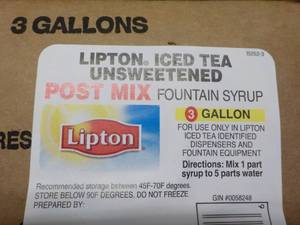 lot 510 image: 3 Gallon Lipton Iced Tea Unsweetene...