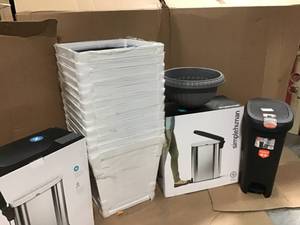 lot 2 image: LOT WITH 13 PLANTERS & 3 GARBAGE CANS SEE PICS