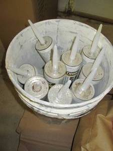 lot 21 image: 7C 5 Gallon Buckets With Tubes of...