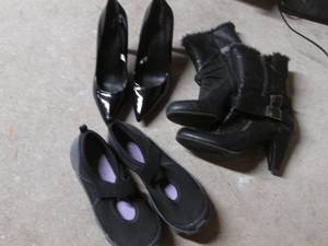 lot 65 image: 5C Womens Size 11 Black Boots, H...