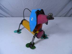 New Recycled Metal Garden Art Dog