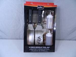 New 5 Piece Griddle Tool Set