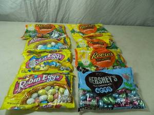 New Robins Eggs, Reese Peanut Butter Cups, and Hershey Eggs