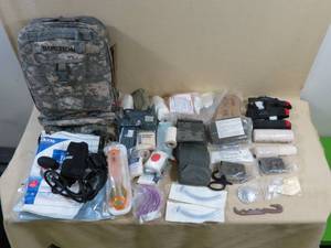 lot 81 image: Digital Camo Military Backpack with Medical Supplies
