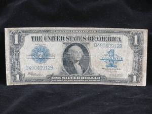lot 73 image: 1923 $1 Blue Seal Silver Certificate