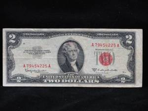 lot 65 image: 1953C $2 Red Seal Bill