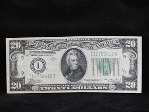 lot 35 image: 1934 $20 Federal Reserve Note - Minneapolis