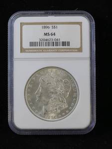 lot 4 image: 1896-P Morgan Silver Dollar - NGC MS64