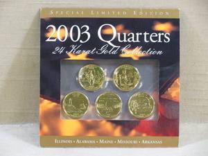 lot 27 image: 2003 Gold Colored Quarter Set
