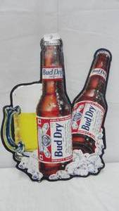 lot 8 image: Bud Dry Tin Sign