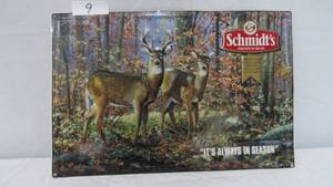 lot 9 image: Schmidt Tin Sign Buck & Doe