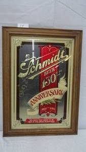 lot 14 image: Schmidt Beer 130 Anniversary 1855-1985 Framed Glass