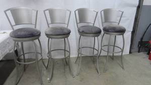 lot 89 image: Steel Swivel Bar Stools