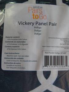 lot 13 image: 2 sets Pairs to Go Vickery Window Curtain Panels in Indigo 