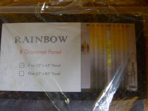 lot 19 image: 2 Sheer Rainbow 63 in. L Single Grommet Window Curtain Panel Grey