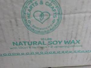 lot 44 image: Natural Soy Wax 10 lb. Box with 100...