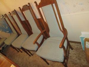 lot 62 image: Matching Set of (8) Vintage Dining ...