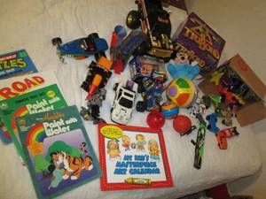 lot 78 image: Toy Cars, Games, Color Books, & Oth...
