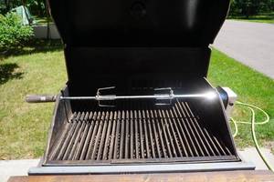 lot 6 image: Charbroil Stainless Steel Smoker Grill Converted From Propane To WoodCharcoal