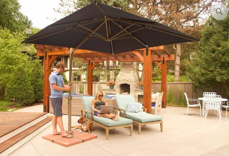 M E 8 X 8 Breeze Buster Patio Umbrella In Blue 8x8breezeb New Mn Home Outlet Burnsville 145 Saturday Pick Up Only 10 00am 2 00pm No Exceptions K Bid