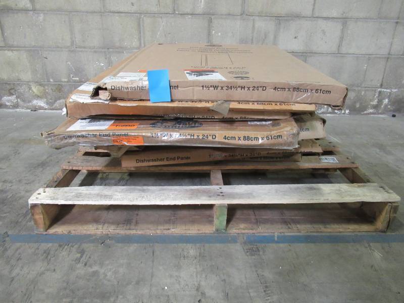 lot 405 image: WHOLESALE MIXED PALLET OF MISCELLANEOUS DISHWASHER WOOD SIDE PANELS