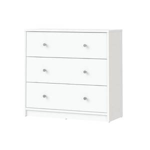 lot 312 image: Tvilum Portland 3-Drawer White Chest of Drawers, 7033249 - NEW