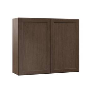 lot 341 image: Hampton Bay Shaker Assembled 36x30x12 in. Wall Kitchen Cabinet in Brindle, KW3630-BDL