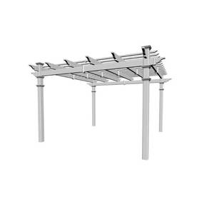 lot 351 image: New England Arbors Regency 12 ft. x 12 ft. White Vinyl Pergola, VA42055 - MISSING Box #5 of 6.