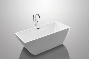 lot 353 image: Mach Bath 67 TARNBY - Bath Modern Rectangular Shaped Acrylic, Center Drain, Freestanding Bathtub, GTF-407B