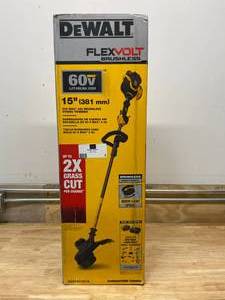 lot 6 image: DEWALT 15 in. 60-Volt MAX Lithium-Ion Cordless FLEXVOLT Brushless String Grass Trimmer