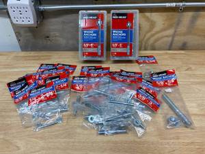 lot 17 image: RED HEAD Lot of approximately 40 various sized Wedge Anchors.  Mostly 38 x 3 and 12 x 2-34