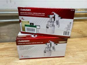 lot 49 image: HUSKY Lot of 2, Siphon Feed General Purpose Spray Gun. Model 762 003