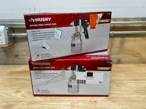 lot 50 image: HUSKY Lot of 2, Siphon Feed General Purpose Spray Gun.  Model 762 034