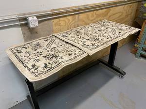 lot 52 image: MOHAWK Lot of Two, Home Estelle 2 x 4 Oyster Indoor Geometric FarmhouseCottage Throw Rug