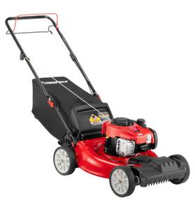 lot 57 image: TROY-BILT 21 in. 140 cc 550e Series Briggs & Stratton Gas Walk Behind Self Propelled Lawn Mower w 2-in-1 TriAction Cutting System