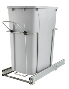 lot 89 image: HOME DECORATORS COLLECTION 20.125 in. D x 18.8125 in. H x 9.625 in. W Steel In-Cabinet 29 Qt. Single Pull-Out Trash Can